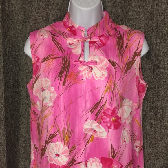 Vintage 60s Sun Fashions of Hawaii Floral Caftan Maxi Dress M/L - Picture 4 of 8